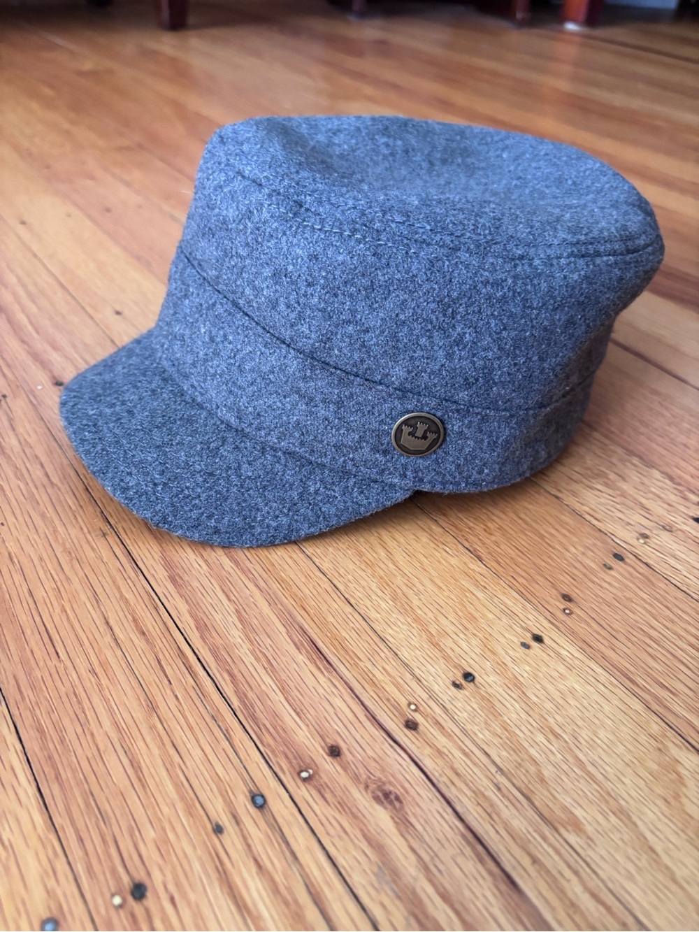 Goorin Bros Gray Wool-Blend Cadet Cap with Brass Logo